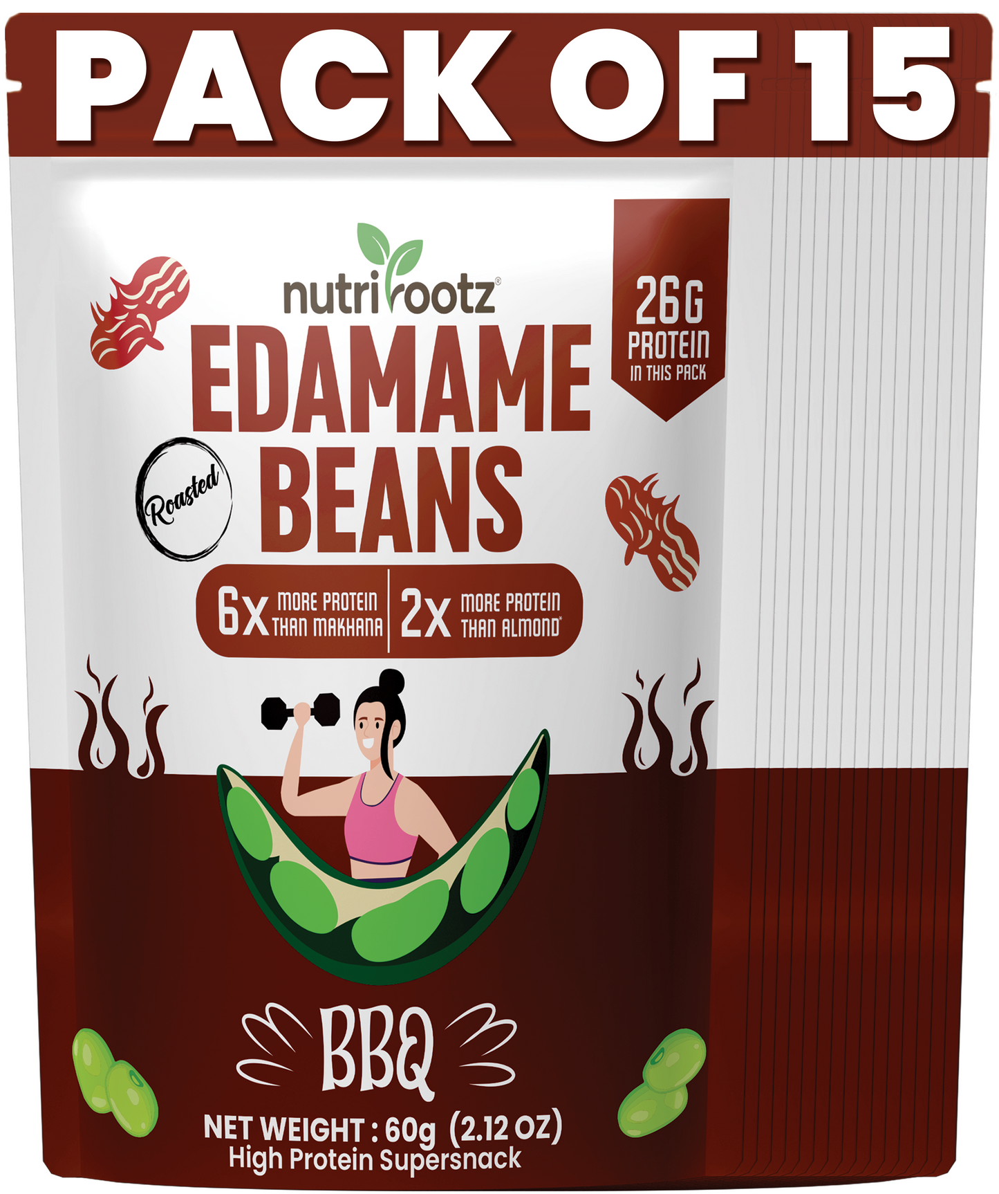 Roasted Edamame Beans - BBQ FLAVOR | 26g Protein