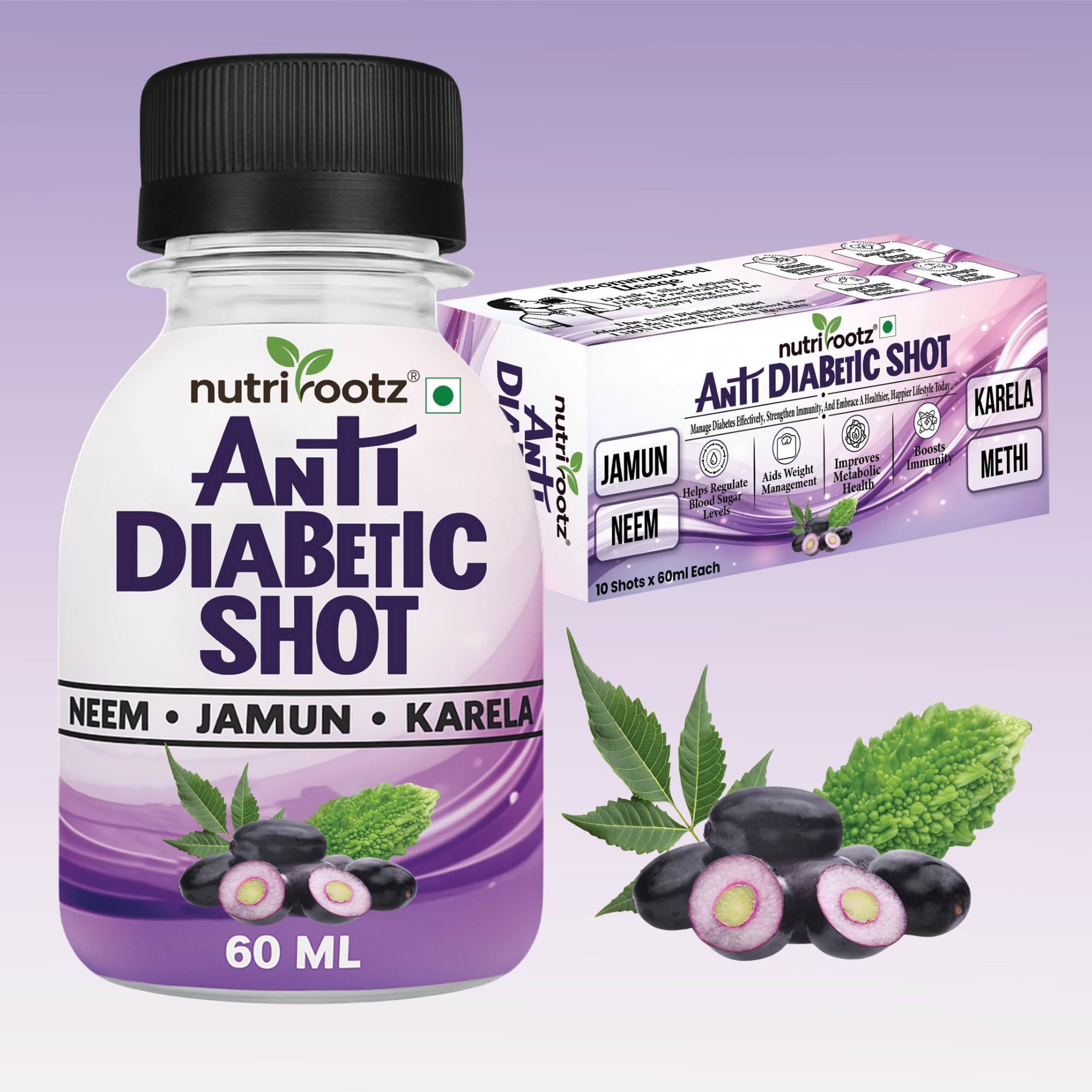 Nutrirootz Anti Diabetic Shot - Natural Daily Sugar Balance!