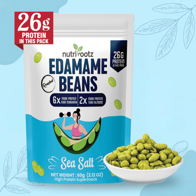 Roasted Edamame Beans - High Protein Healthy Snacks | Nutrirootz