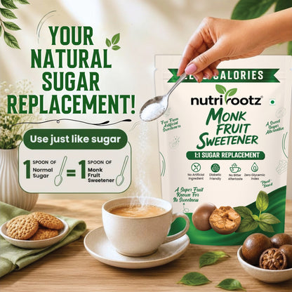 Monk Fruit Sweetener with Erythritol - 200g | Zero Calorie, Keto-Friendly