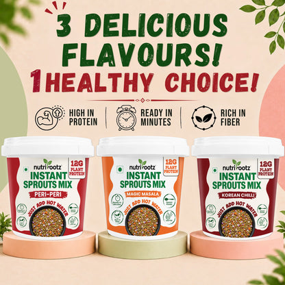 Instant Sprouts Mix Peri Peri | Ready to Eat Healthy Snack | Nutrirootz
