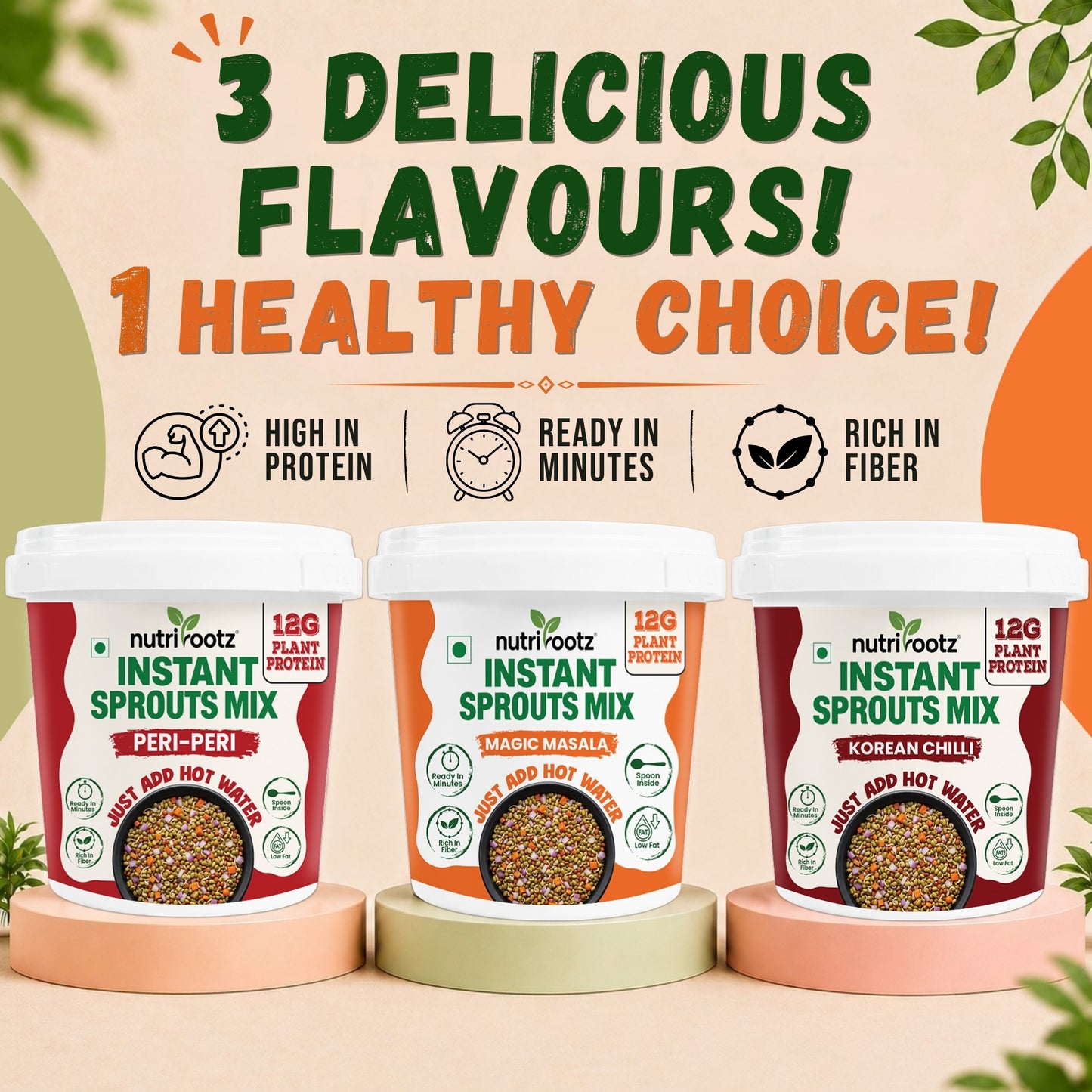 Instant Sprouts Mix Magic Masala | Ready to Eat Healthy Snack | Nutrirootz