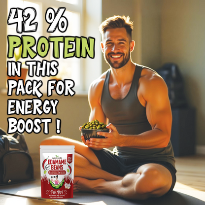 Nutrirootz Roasted Edamame Beans - Peri Peri Flavor | 25g Protein | 60g Pack | High Protein Snack