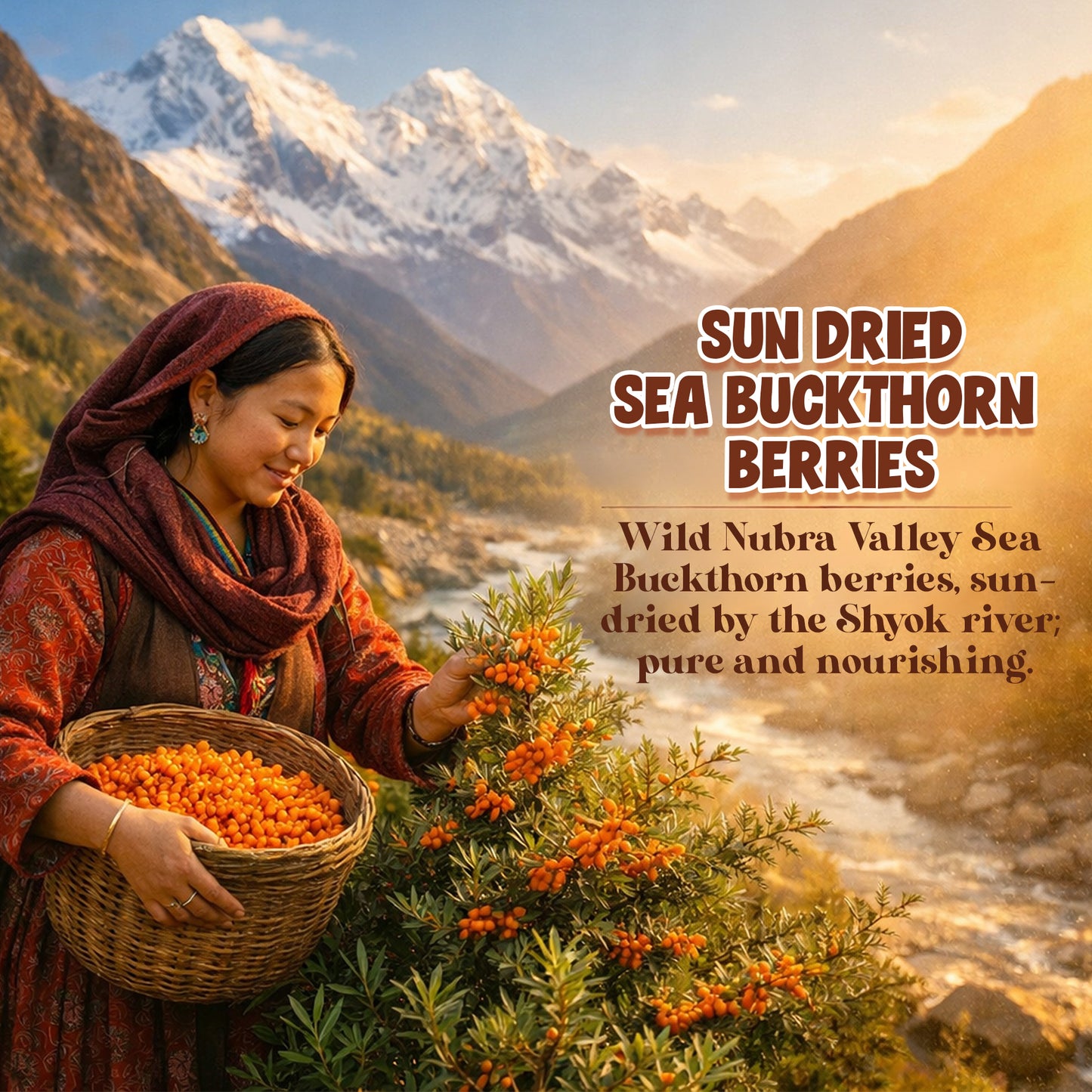 Nutrirootz Sea Buckthorn Berries (Dried Seabuckthorn) - 100gms