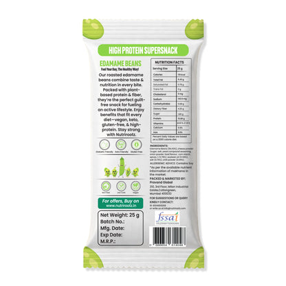 Nutrirootz Roasted Edamame Beans Cheese | 10g Protein per pack 25g | Pack of 5 & 10 | High Protein Snack | Keto, Vegan & Gluten Free