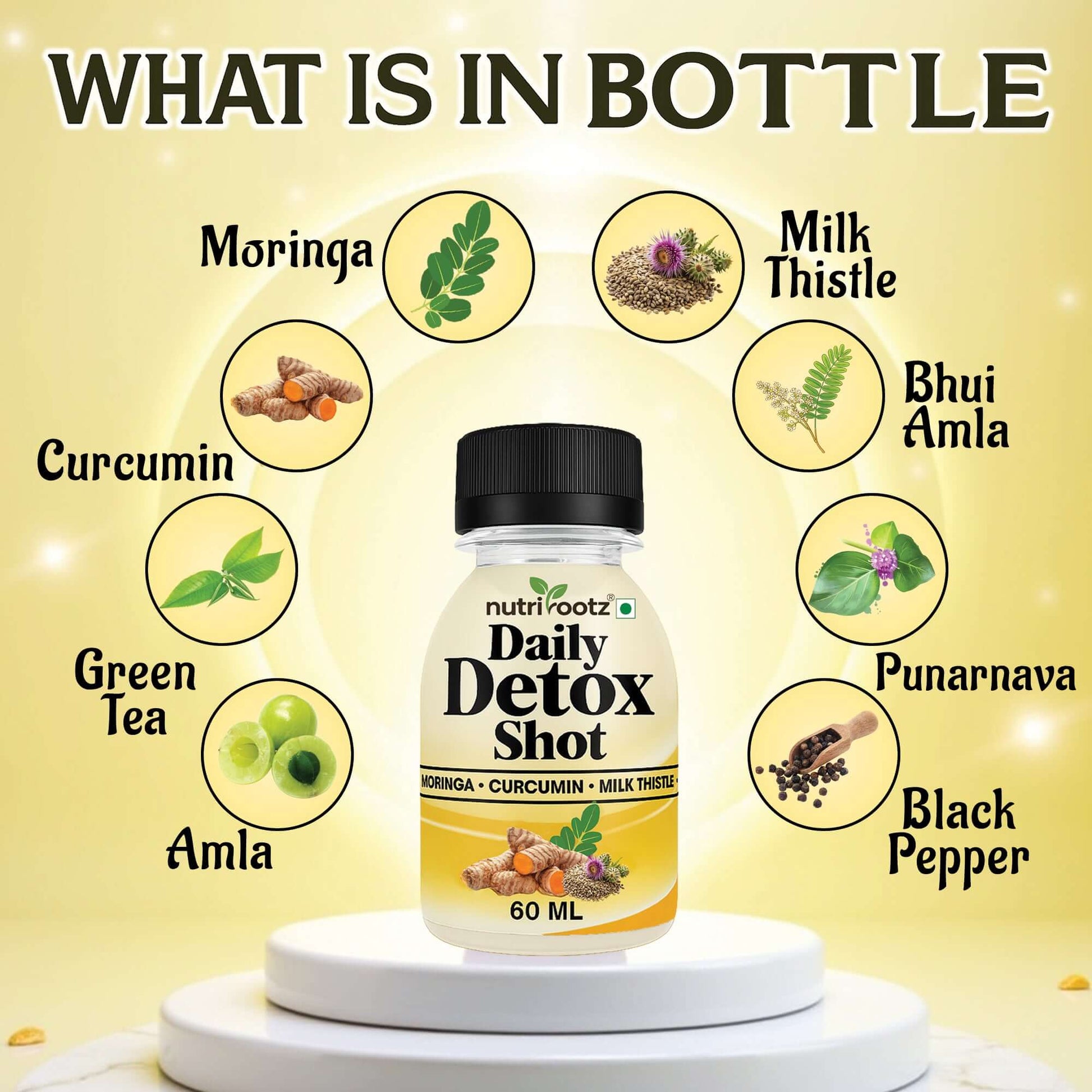 daily detox shot ingredients milk thistle moringa turmeric