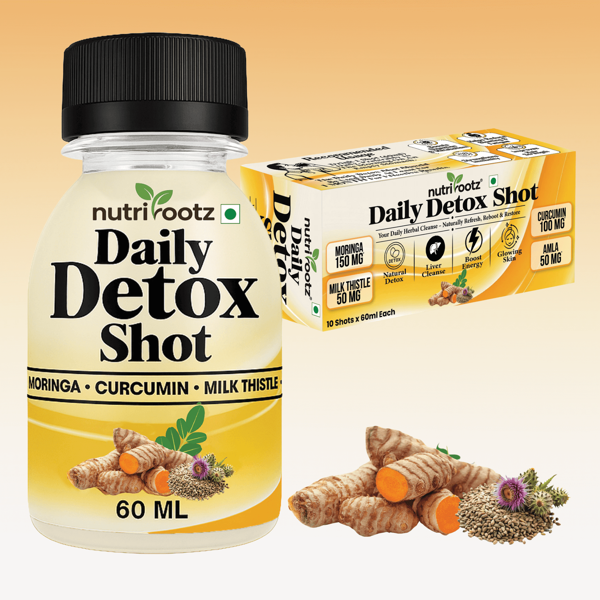 nutrirootz daily detox shot ayurvedic gut cleanse india