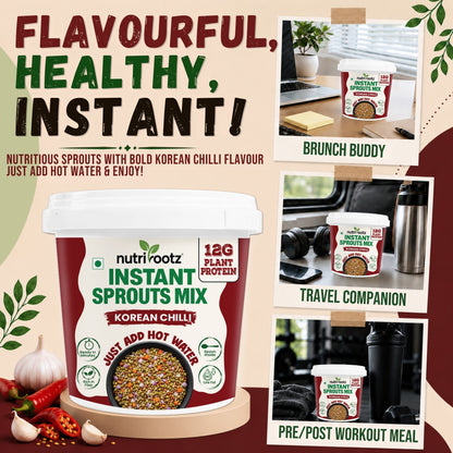 Instant Sprouts Mix Korean Chilli | High Protein Snack | Nutrirootz