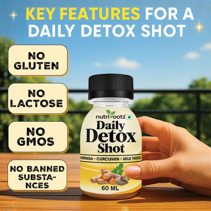 features of daily detox shot bloating liver gut health