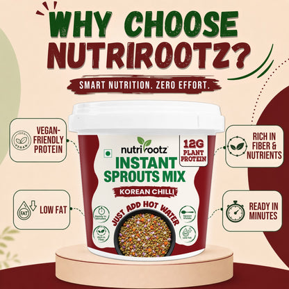 Instant Sprouts Mix Korean Chilli | High Protein Snack | Nutrirootz