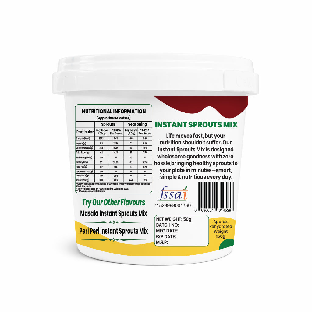 Instant Sprouts Mix Korean Chilli | High Protein Snack | Nutrirootz