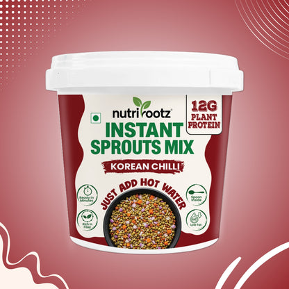 Nutrirootz Instant Sprouts Mix | 12g Protein Per Cup | Magic Masala, Korean Chilli & Peri Peri | High Protein Healthy Snack | Just Add Hot Water