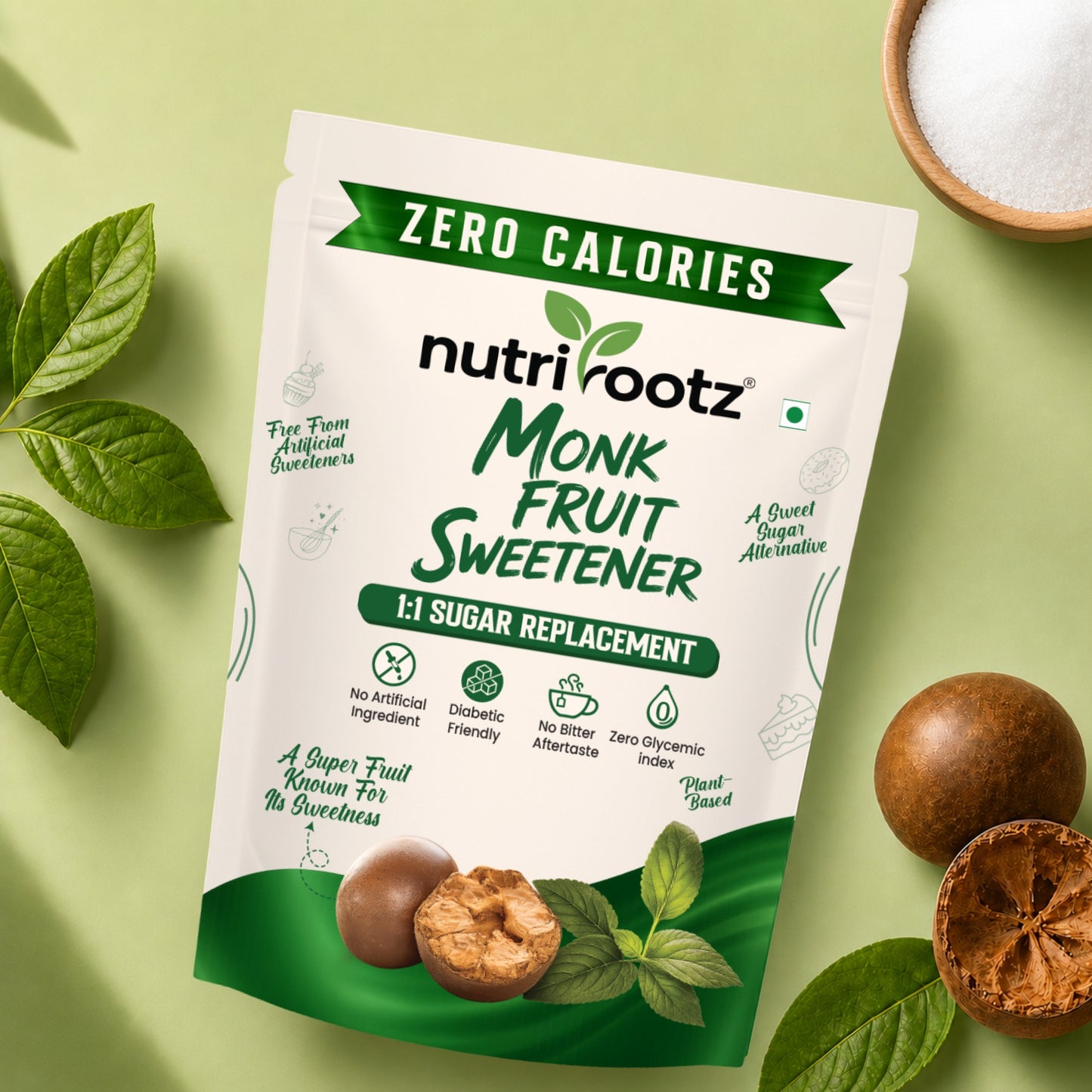 Monk Fruit Sweetener with Erythritol - 200g | Zero Calorie, Keto-Friendly