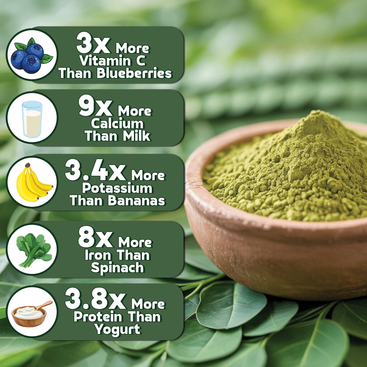 NUTRIROOTZ Organic Moringa Powder 100g | Drumstick Leaves Powder | Rich in Vitamins | Superfood For Immunity, Digestion & Energy | Helps With Hair & Skin