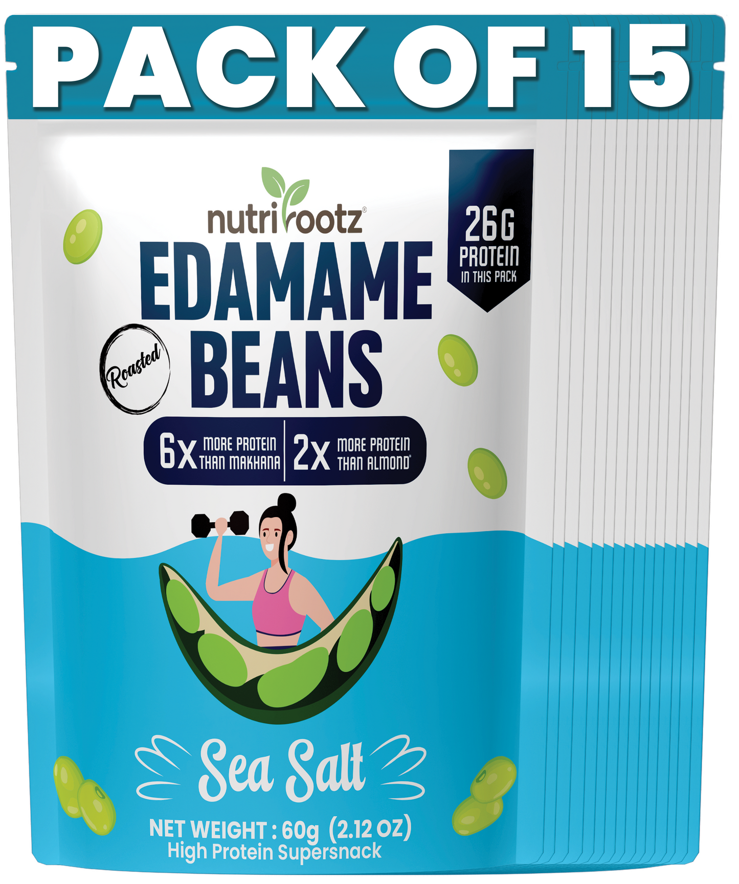 Roasted Edamame Beans - SEA SALT FLAVOR | 26g Protein