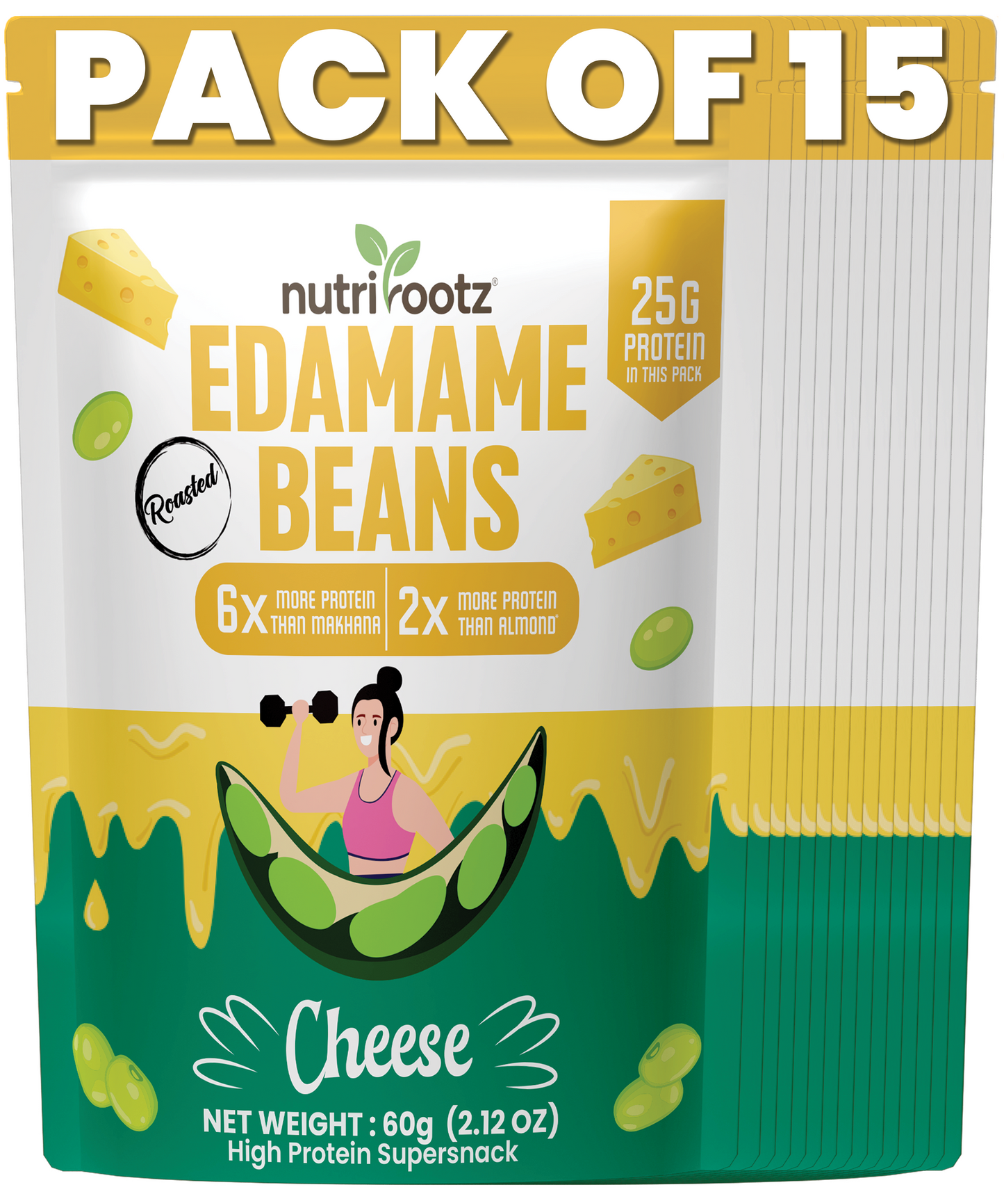 Roasted Edamame Beans - CHEESE FLAVOR | 25g Protein