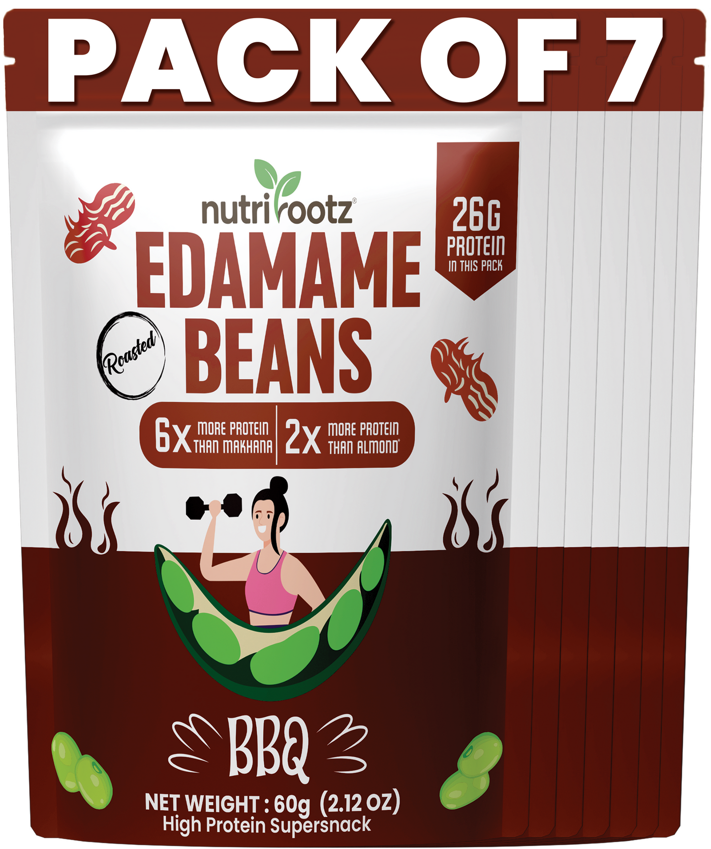 Roasted Edamame Beans - BBQ FLAVOR | 26g Protein