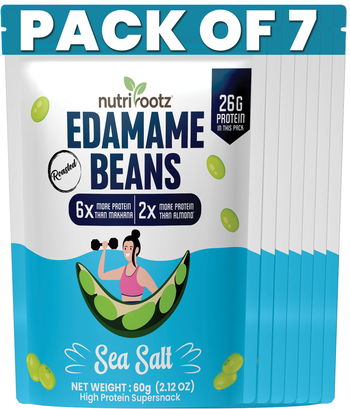 Roasted Edamame Beans - SEA SALT FLAVOR | 26g Protein