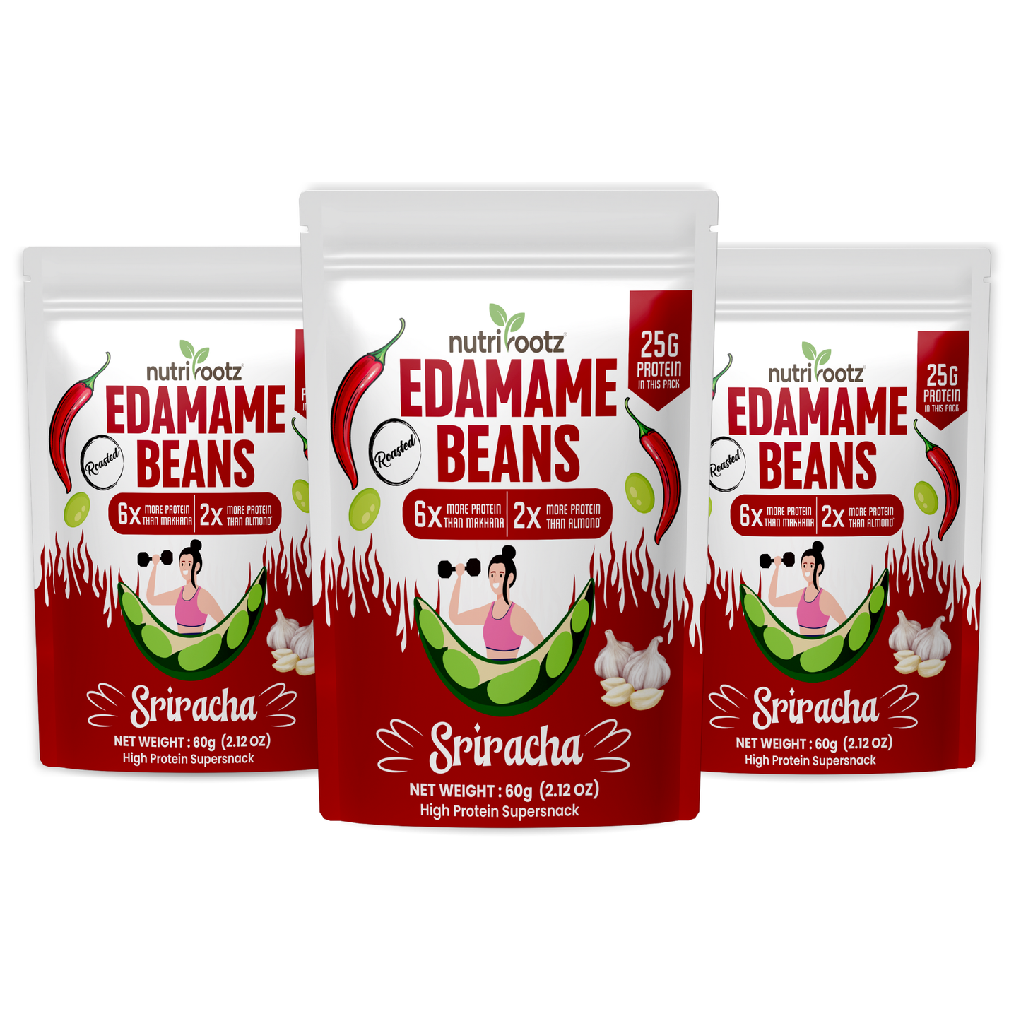 Roasted Edamame Beans - SIRACHA FLAVOR | 25g Protein