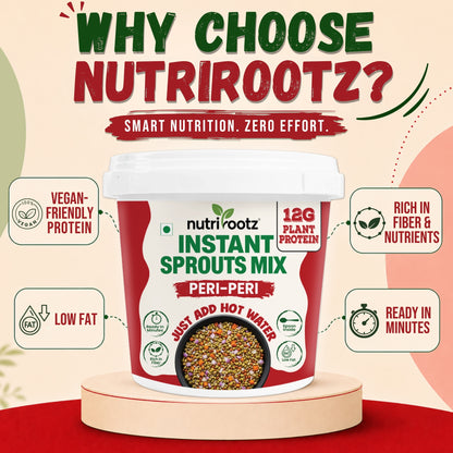 Instant Sprouts Mix Peri Peri | Ready to Eat Healthy Snack | Nutrirootz