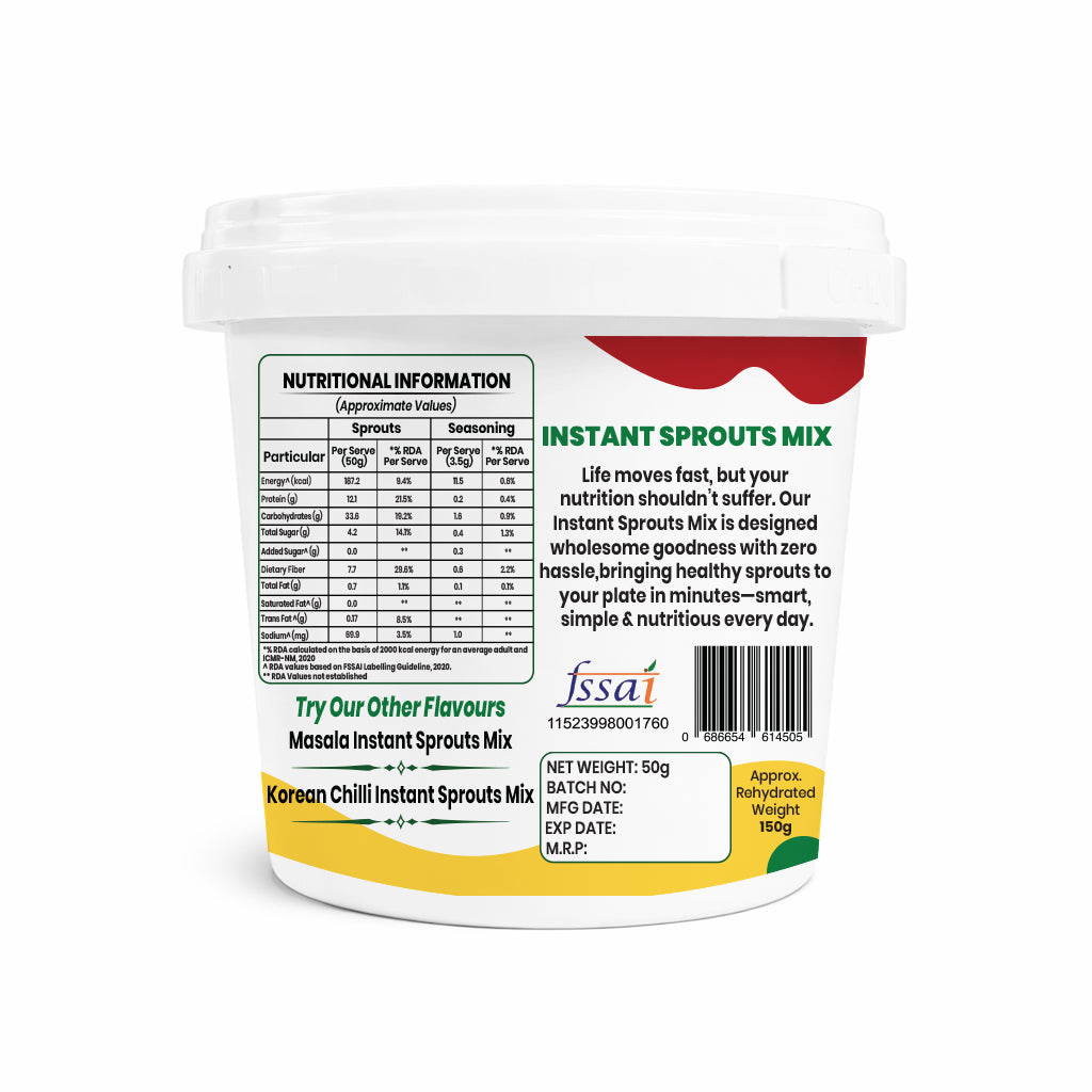 Instant Sprouts Mix Peri Peri | Ready to Eat Healthy Snack | Nutrirootz